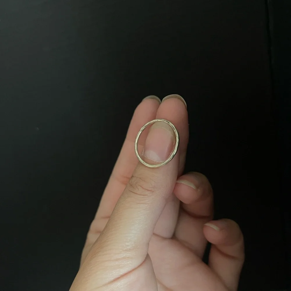 Sterling silver band with dented style stackable ring size 6.25